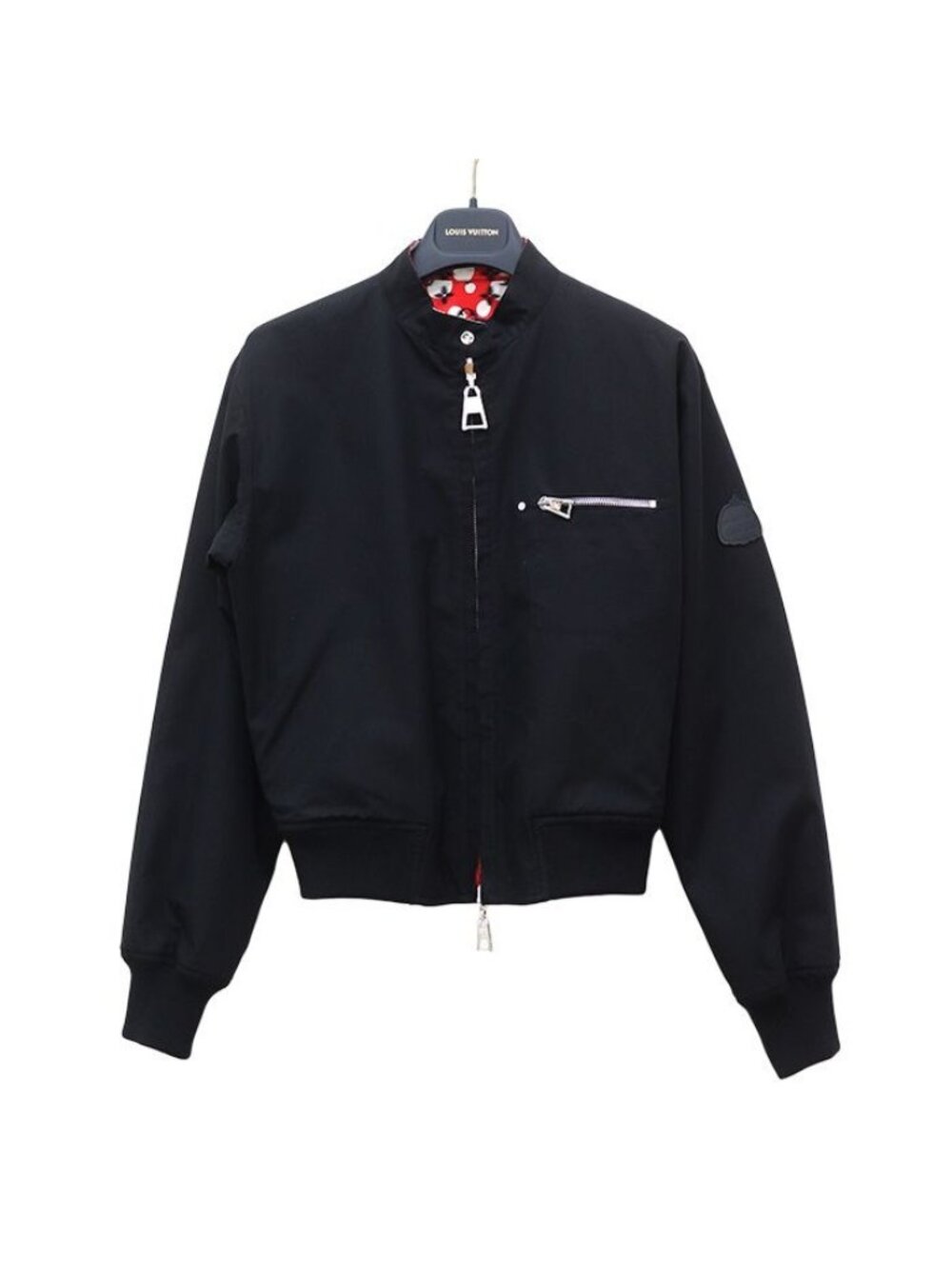 Louis Vuitton Logo LV YK Reversible Bomber Jacket Infinity Dot Rouge Vif Black